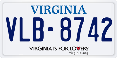VA license plate VLB8742