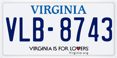VA license plate VLB8743