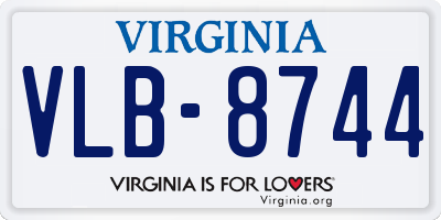 VA license plate VLB8744
