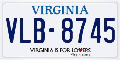 VA license plate VLB8745