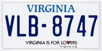 VA license plate VLB8747