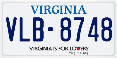 VA license plate VLB8748