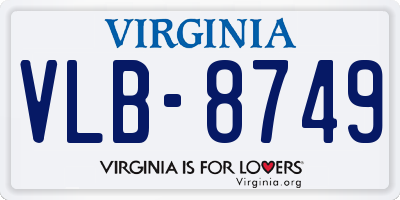 VA license plate VLB8749