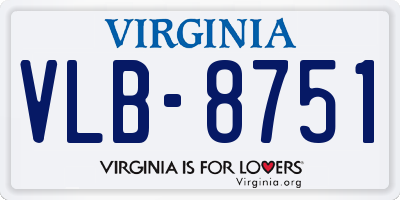 VA license plate VLB8751