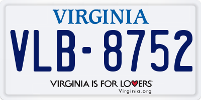 VA license plate VLB8752