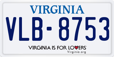 VA license plate VLB8753