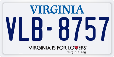 VA license plate VLB8757