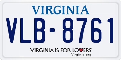 VA license plate VLB8761