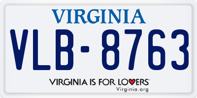 VA license plate VLB8763