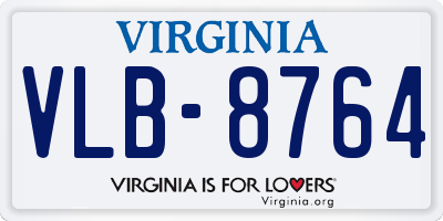 VA license plate VLB8764