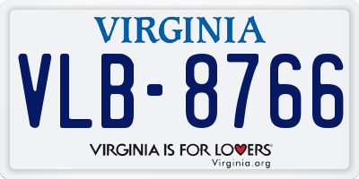 VA license plate VLB8766