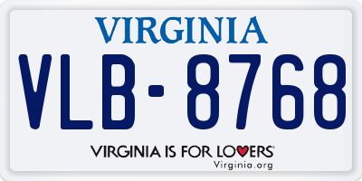 VA license plate VLB8768