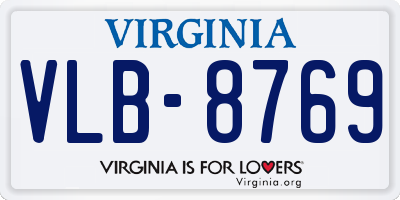 VA license plate VLB8769