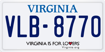 VA license plate VLB8770