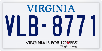VA license plate VLB8771