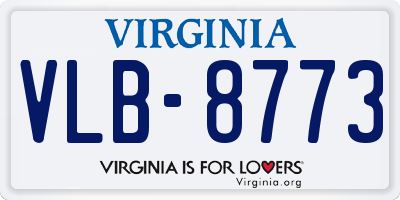 VA license plate VLB8773