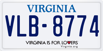 VA license plate VLB8774