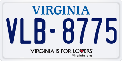 VA license plate VLB8775