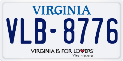 VA license plate VLB8776