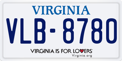 VA license plate VLB8780