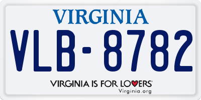 VA license plate VLB8782