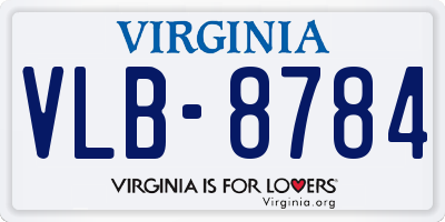 VA license plate VLB8784