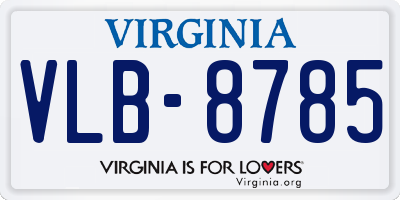 VA license plate VLB8785