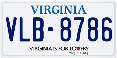 VA license plate VLB8786
