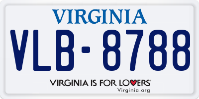 VA license plate VLB8788
