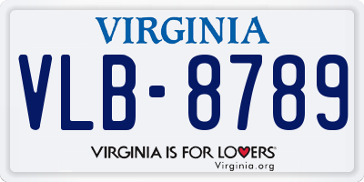 VA license plate VLB8789
