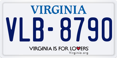 VA license plate VLB8790