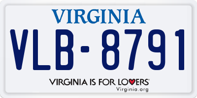 VA license plate VLB8791