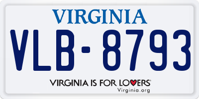 VA license plate VLB8793