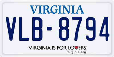 VA license plate VLB8794