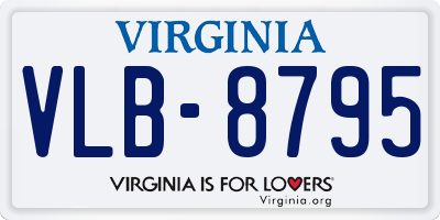 VA license plate VLB8795