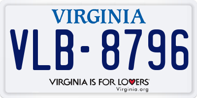 VA license plate VLB8796