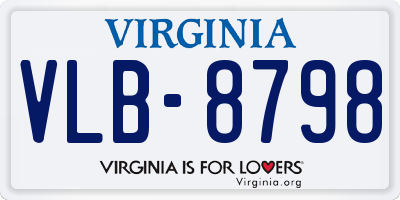 VA license plate VLB8798