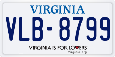 VA license plate VLB8799
