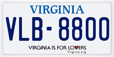 VA license plate VLB8800
