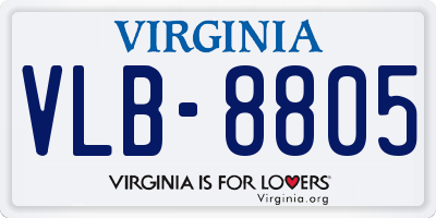 VA license plate VLB8805