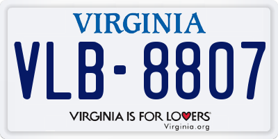 VA license plate VLB8807