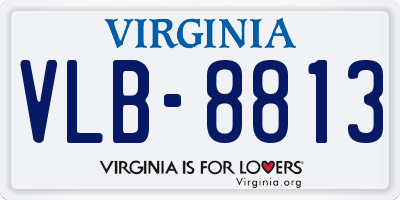 VA license plate VLB8813