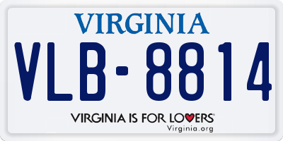 VA license plate VLB8814