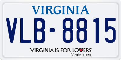 VA license plate VLB8815