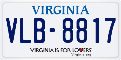 VA license plate VLB8817