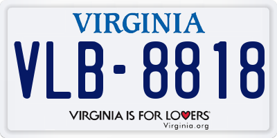 VA license plate VLB8818
