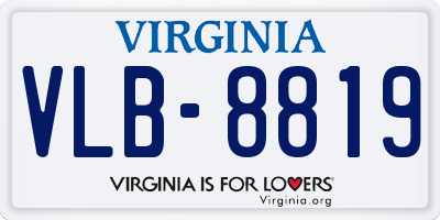 VA license plate VLB8819