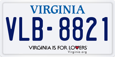 VA license plate VLB8821