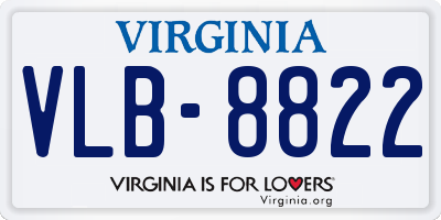 VA license plate VLB8822