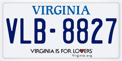 VA license plate VLB8827